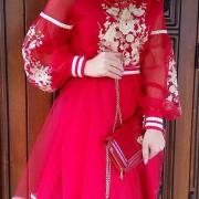 Вишита червона сукня "Флоренція". фото