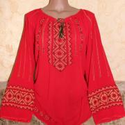 Червона вишиванка жіноча "Ельза" фото