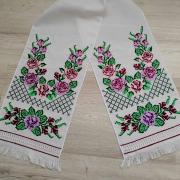 Весільний вишитий рушник "Гілочка троянд" фото