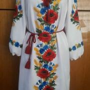 Українське вишите плаття "Макове поле" фото