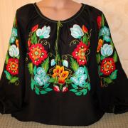 Вишита шифонова блуза "Фантазія" фото