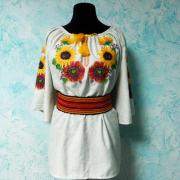 Украинская вышиванка туника "Золотые подсолнухи"