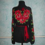 Женская вышиванка  "Маковое изобилие" фото