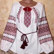 Женская вышиванка "Красные цветы" купить