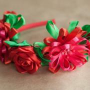 Венок в стиле канзаши "Ружа" фото