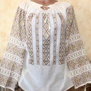 Маркизетовая вышитая блузка "Ромбы" марлевка купить Киев