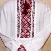 Українська вишиванка  на хлопчика " Два кольори 2" Ірпінь