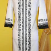 Женское вышитое платье " Черное на белом" купить