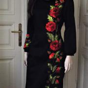 Классическое вышитое платье "Красные маки" Фото Крестик Киев