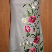 Женское вышитое платье " Ромашки и маки" купить