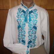 Мужская вышиванка "Магия синего" фото