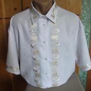 Мужская вышиванка "Белый оберег" фото