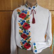 Мужская вышиванка "Полевые цветы" фото
