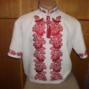 Мужская вышиванка "Магия красного" фото