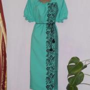 Женское вышитое платье "Мята" фото