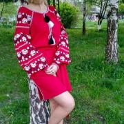 Жіноча червона вишита сукня "Багряна" купити Київ