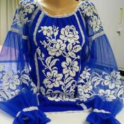 Стильная синяя блуза из евро сетки "Мелоди" фото 