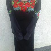 Женское вышитое платье " Красные маки" купить