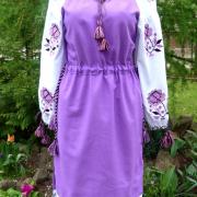 Вышитое украинское платье "Фиалки" купить