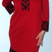 Женское вышитое платье " Классика в красном" купить