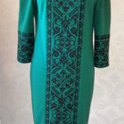 Женское вышитое платье " Классика в зеленом" купить