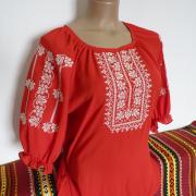 Женская вышитая шифоновая блузка "Белая калинка" фото