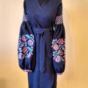 Вишита сукня в стилі бохо на льоні "Розалін" хрестом