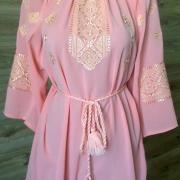 Літня вишиванка на шифоні "Рожева фея" фото