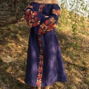 Вишита сукня бохо на льоні "Червона калина" фото