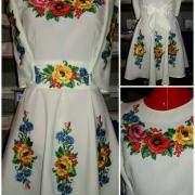 Вышитое платье " Цветочное поле" купить