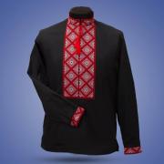 Чоловіча вишита сорочка "Червоним по чорному" фото