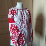 Жіноча вишиванка в стилі бохо "Червона квітка удачі" Київ