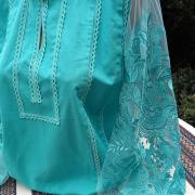 Блакитна вишиванка 'Птахи на дереві" купити