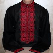 Чорна вишита сорочка "Рубін" фото