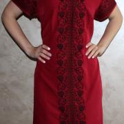 Червоне вишите плаття "Софія" фото
