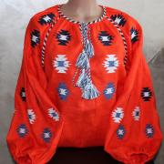 Помаранчева вишиванка "Зоряний дощ" фото