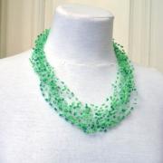 Бісерне повітряне намисто "Авантюрин" купити прикраси з бісеру