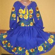 Платье вышиванка для девочки "Лучистый подсолнечник" фото