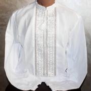 Чоловіча вишиванка білим по білому "Бакарді" Київ вишиванки