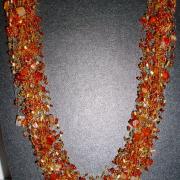 Бісерне повітряне намисто "Осінній вальс" купити прикраси з бісеру