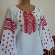 Женская вышиванка низью "Красное изобилие" фото Крестик Киев