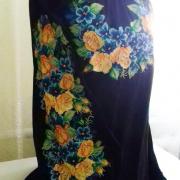 Женская вышиванка на шифоне "Цветочный луг 2" фото