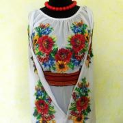 Стильная украинская вышиванка "Мелодия полевых цветов" фото