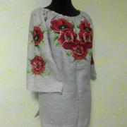 Українська вишиванка на льоні "Макова ідилія" фото вишиванок