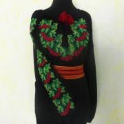 Украинская вышиванка на шифоне "калина красная" фото