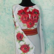 Женская вышиванка "Красные маки любви"