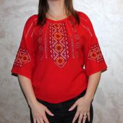 Яскрава жіноча блуза на легкому шифоні "Марта" вишиванка ручна робота