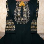 Жіноча вишиванка на шифоні "Золотий виноград" фото