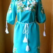 Вышитое женское украинское платье "Лунные лилии" заказать