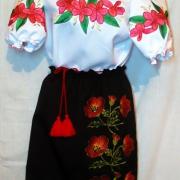 Черная юбка с вышивкой на девочку